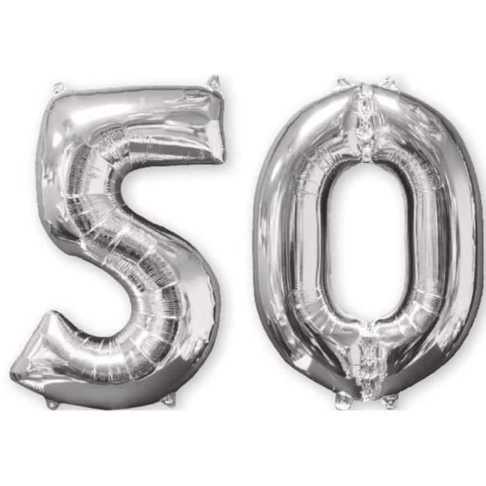 Sur Pinterest AMSCAN Lot de 2 ballons chiffre 50 - Argent | Accro-Jeux