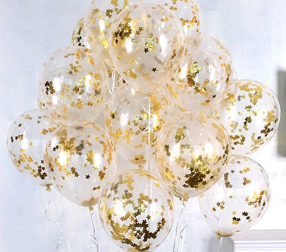 Sur Pinterest 10X Clear Balloons Gold Star foil Confetti Transparent Balloons Happy | Accro-Jeux