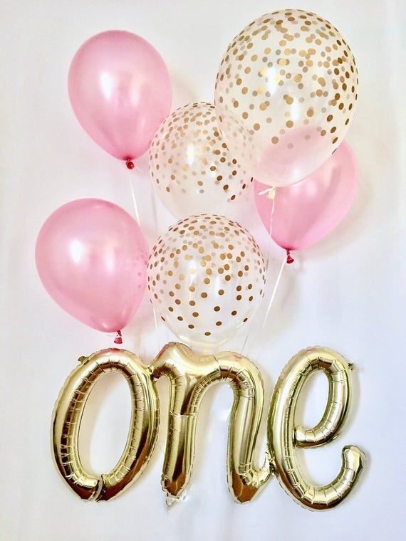 Sur Pinterest Un Script ballon ~ un ballon ~ rose & or premier anniversaire ballon | Accro-Jeux
