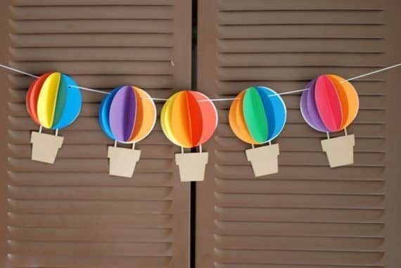 Sur Pinterest 3D Hot Air Balloon Banner Up Up And Away From Postscripts On Etsy - | Accro-Jeux