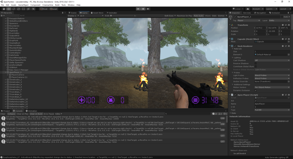 La capture d'écran du moteur de jeu Unity dans l'éditeur, alors que vous travailliez sur un projet de réalité virtuelle, notre choix du meilleur moteur de jeu pour la réalité virtuelle