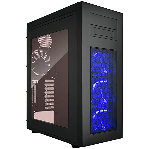 Étui pour ordinateur de jeu Rose Tower ATX Full Tower avec ventilateurs à DEL bleues, prend en charge les cartes mères EATX, prend en charge l'alimentation double, radiateur en option de 360 ​​mm, prend en charge jusqu'à 7 ventilateurs - Rise Glow 