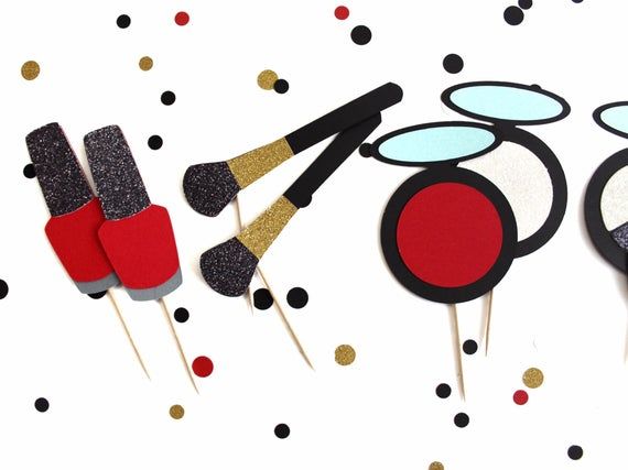 Sur Pinterest Makeup Cupcake Toppers | Makeup Cupcake Picks | Lipstick Cupcake | Accro-Jeux