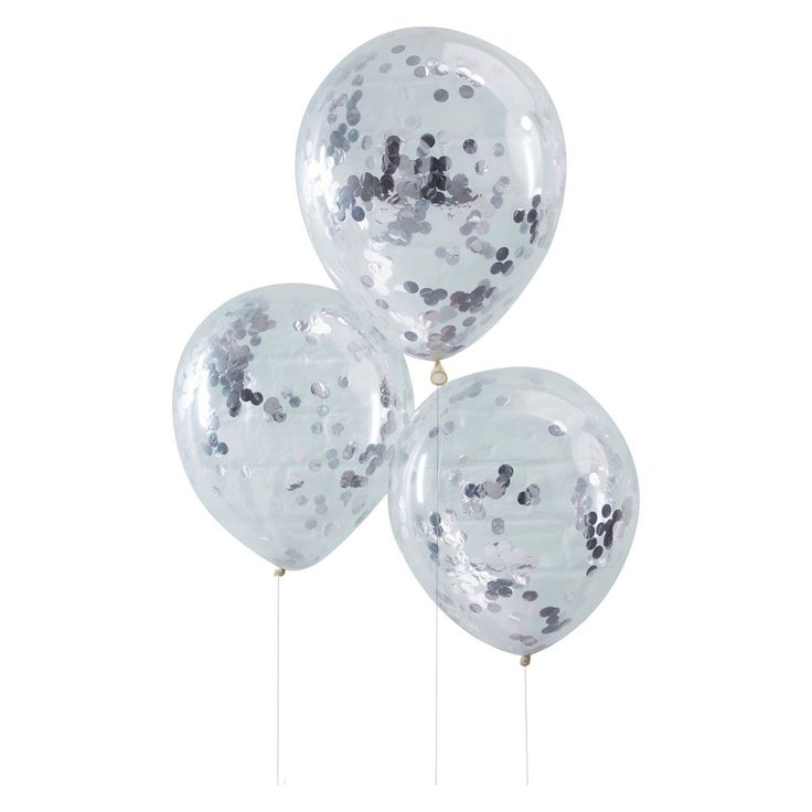 Sur Pinterest 5ct Ginger Ray Silver Confetti Filled Balloons Pick And Mix, Silver | Accro-Jeux