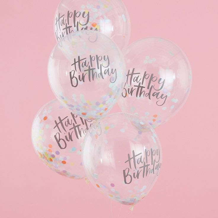 Sur Pinterest "Happy Birthday" Confetti Balloons Pink | Accro-Jeux