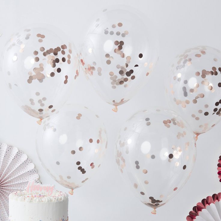 Sur Pinterest 12" Confetti Balloons Rose Gold | Accro-Jeux