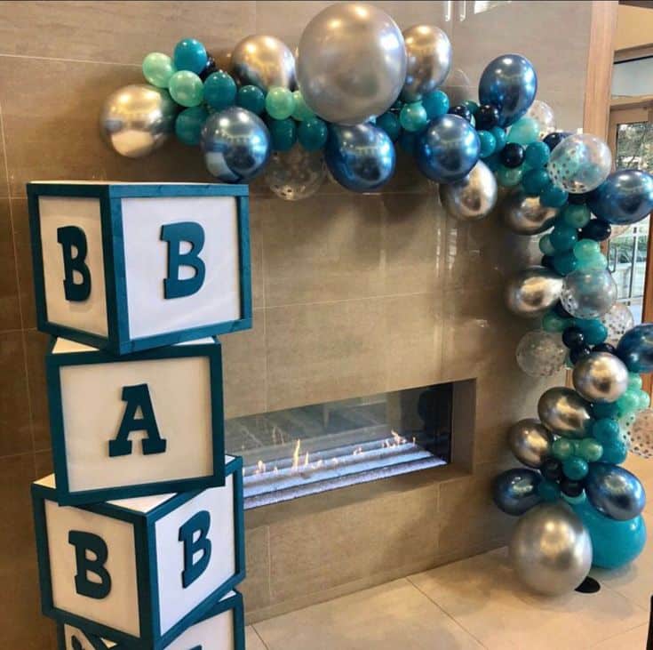 Sur Pinterest Balloon Garland DIY Kit Blue Silver Chrome Confetti Balloons~Boy First | Accro-Jeux