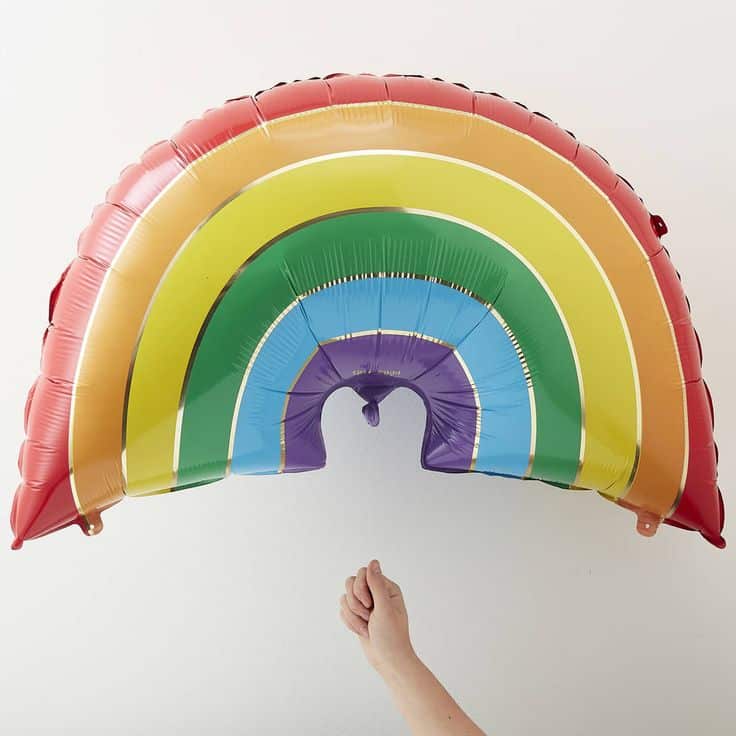 Sur Pinterest Large Multicoloured And Gold Rainbow Shaped Balloons | Accro-Jeux